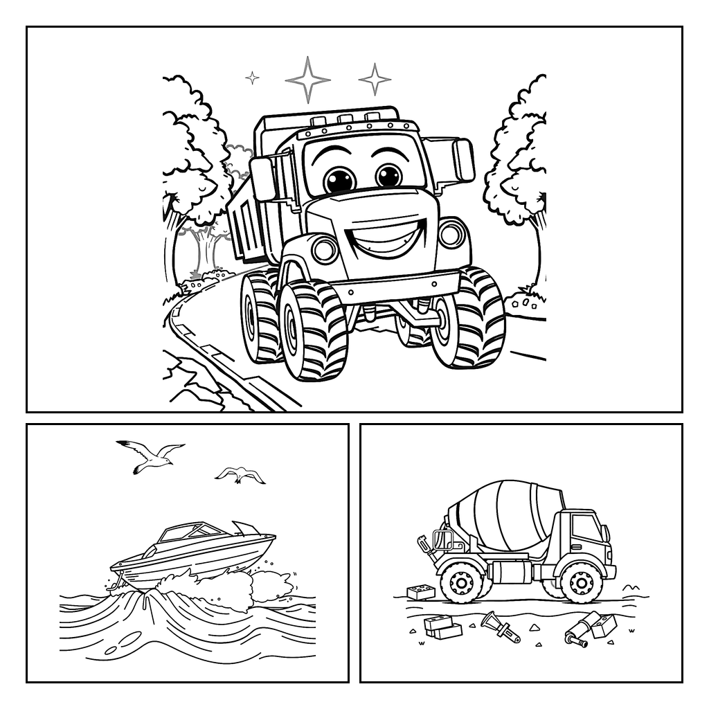 Kolorowanki: Pojazdy